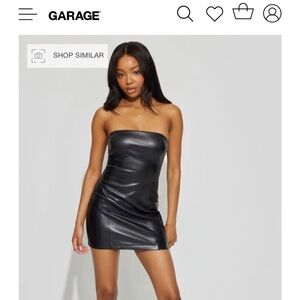 Garage strapless leather dress